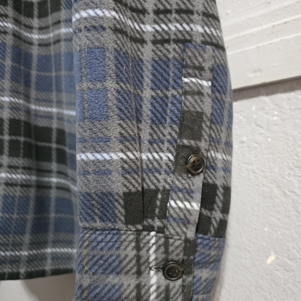 Blue and Black Plaid Casual Button Down Shirt - Picture 3 of 5